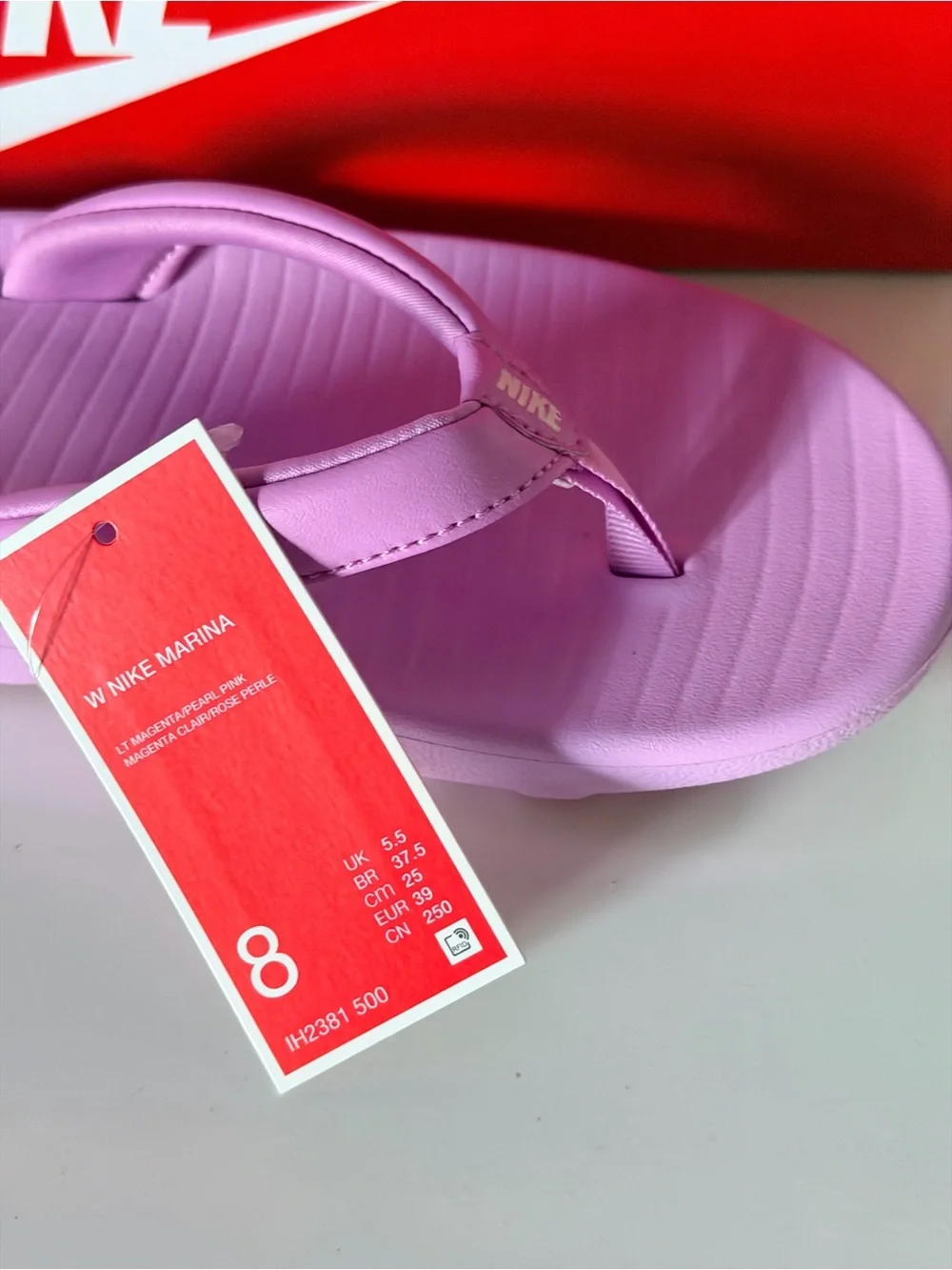 Nike Marina Women’s Size 8 Flip Flop Sandals. Magenta Pear Pink. New In Box